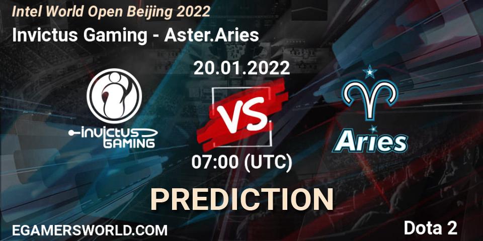 Prognoza Invictus Gaming - Aster.Aries. 20.01.2022 at 07:25, Dota 2, Intel World Open Beijing 2022