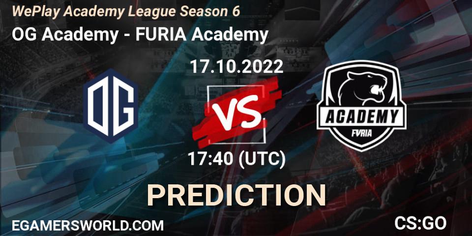 Prognoza OG Academy - FURIA Academy. 17.10.2022 at 16:50, Counter-Strike (CS2), WePlay Academy League Season 6