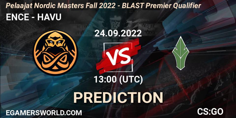 Prognoza ENCE - HAVU. 24.09.2022 at 13:00, Counter-Strike (CS2), Pelaajat.com Nordic Masters: Fall 2022