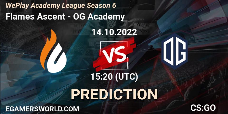 Prognoza Flames Ascent - OG Academy. 14.10.2022 at 15:20, Counter-Strike (CS2), WePlay Academy League Season 6
