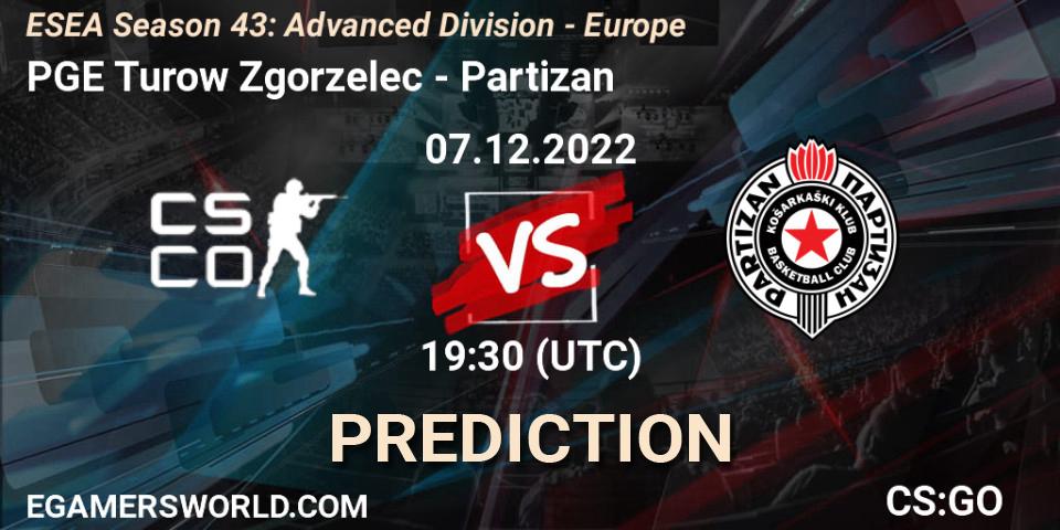 Prognoza PGE Turow Zgorzelec - Partizan. 07.12.22, CS2 (CS:GO), ESEA Season 43: Advanced Division - Europe