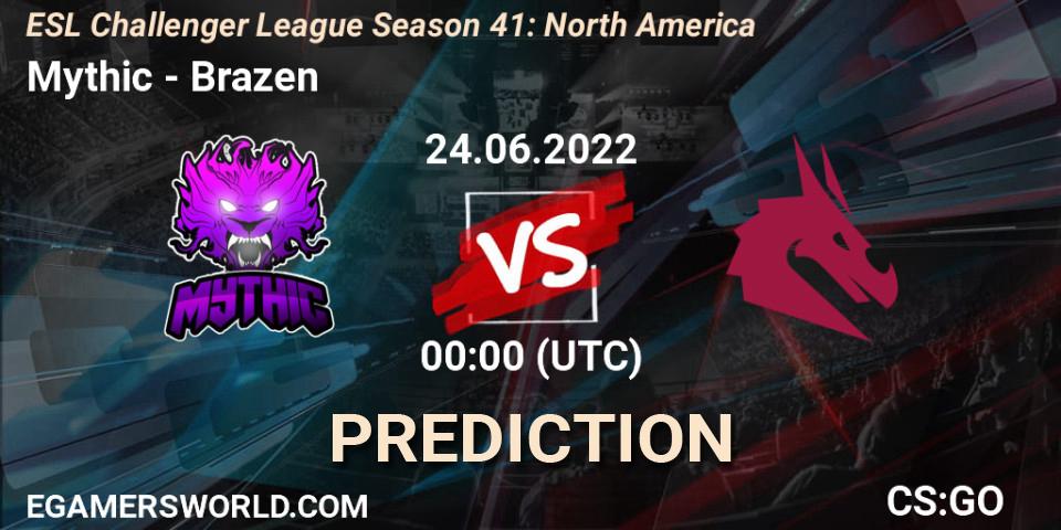 Prognoza Mythic - Brazen. 24.06.2022 at 00:00, Counter-Strike (CS2), ESL Challenger League Season 41: North America