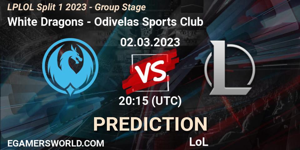 Prognoza White Dragons - Odivelas Sports Club. 02.03.2023 at 20:15, LoL, LPLOL Split 1 2023 - Group Stage