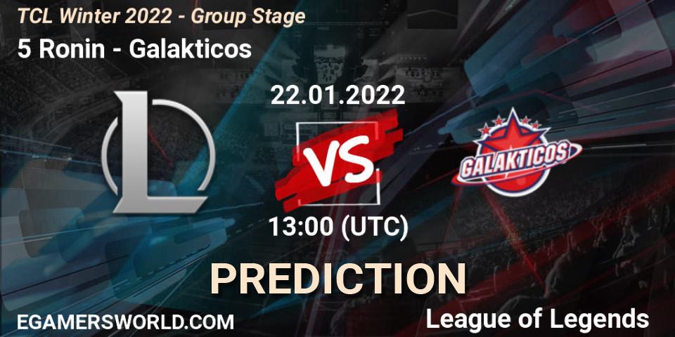 Prognoza 5 Ronin - Galakticos. 22.01.2022 at 12:55, LoL, TCL Winter 2022 - Group Stage