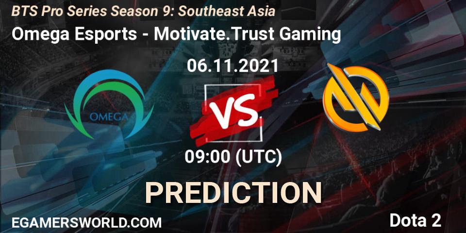 Prognoza Omega Esports - Motivate.Trust Gaming. 06.11.2021 at 09:34, Dota 2, BTS Pro Series Season 9: Southeast Asia