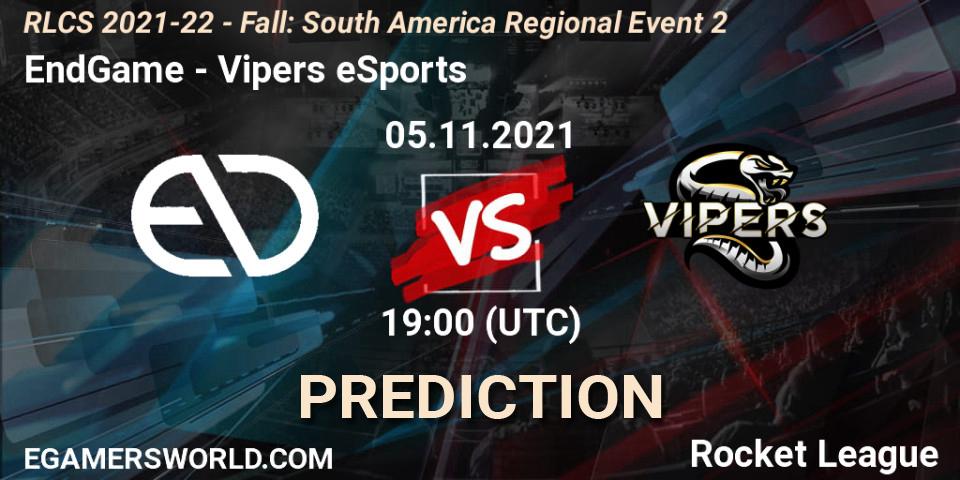 Prognoza EndGame - Vipers eSports. 05.11.2021 at 19:00, Rocket League, RLCS 2021-22 - Fall: South America Regional Event 2