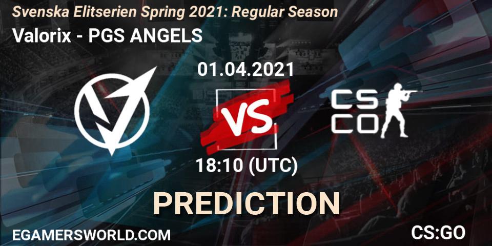 Prognoza Valorix - PGS ANGELS. 01.04.2021 at 18:10, Counter-Strike (CS2), Svenska Elitserien Spring 2021: Regular Season