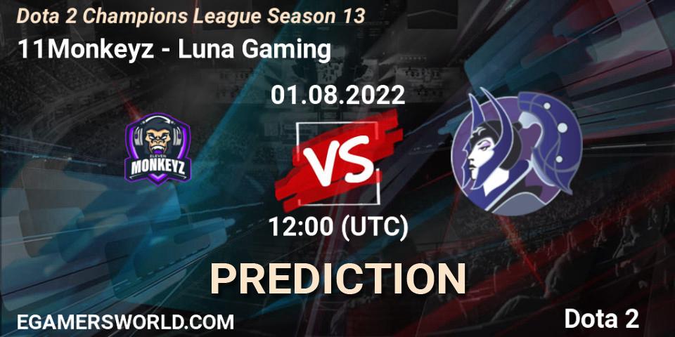 Prognoza 11Monkeyz - Luna Gaming. 01.08.2022 at 12:17, Dota 2, Dota 2 Champions League Season 13