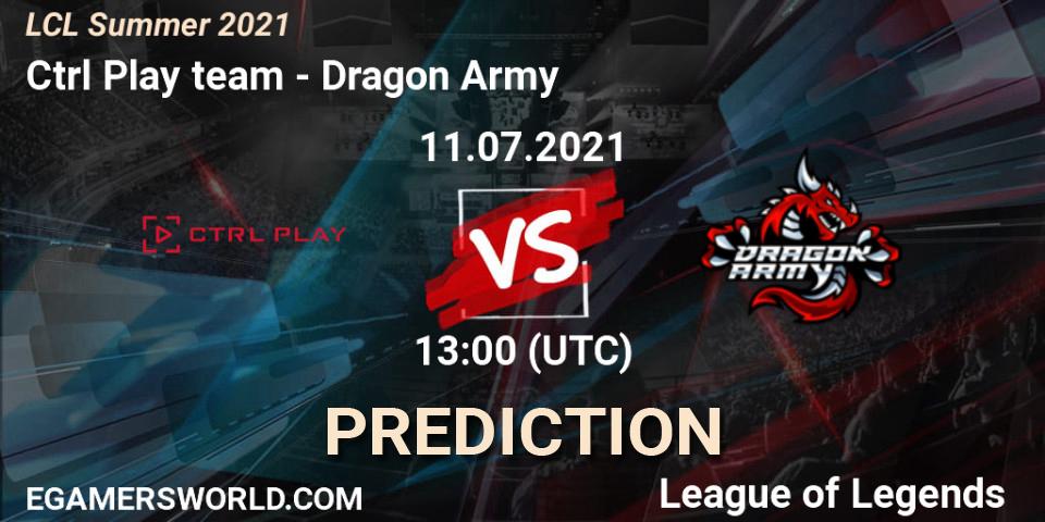 Prognoza Ctrl Play team - Dragon Army. 11.07.2021 at 13:00, LoL, LCL Summer 2021