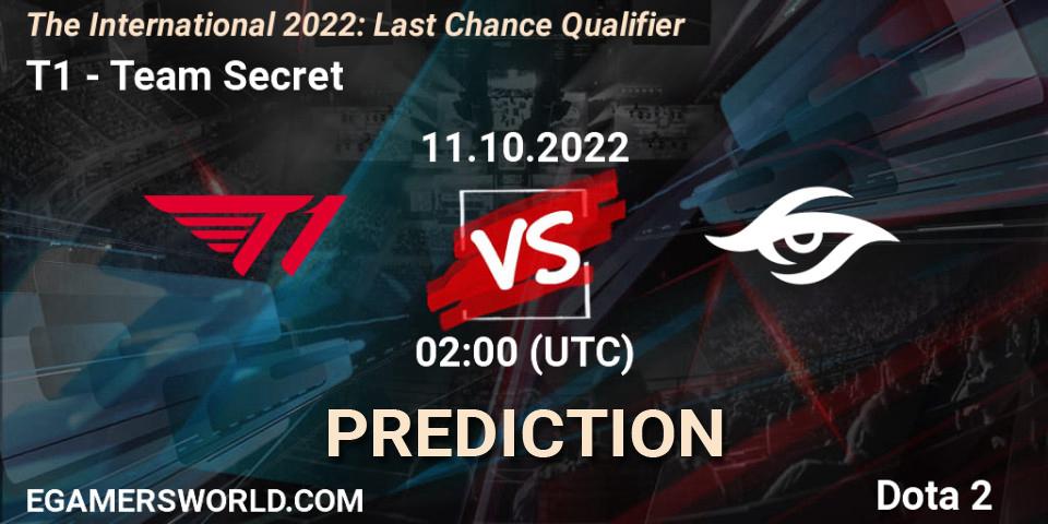 Prognoza T1 - Team Secret. 11.10.22, Dota 2, The International 2022: Last Chance Qualifier