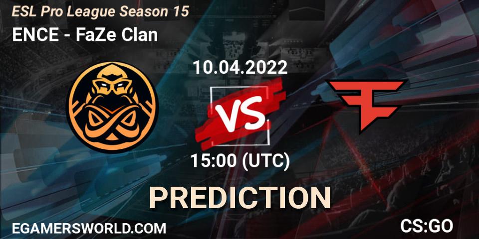 Prognoza ENCE - FaZe Clan. 10.04.22, CS2 (CS:GO), ESL Pro League Season 15