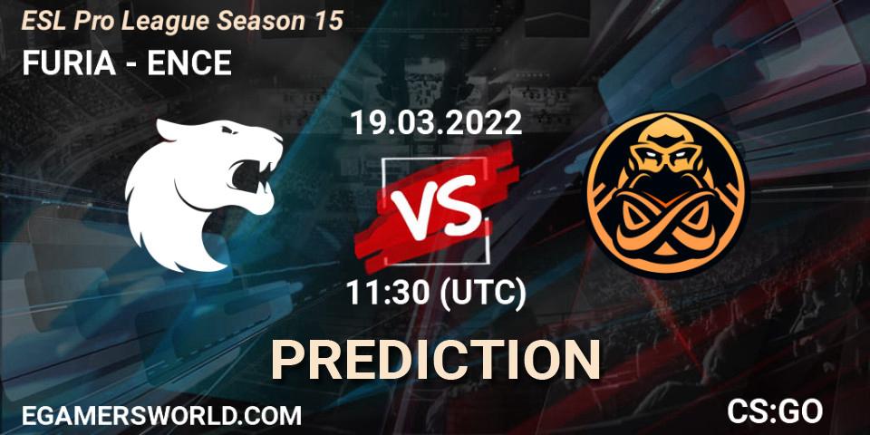 Prognoza FURIA - ENCE. 19.03.2022 at 11:30, Counter-Strike (CS2), ESL Pro League Season 15