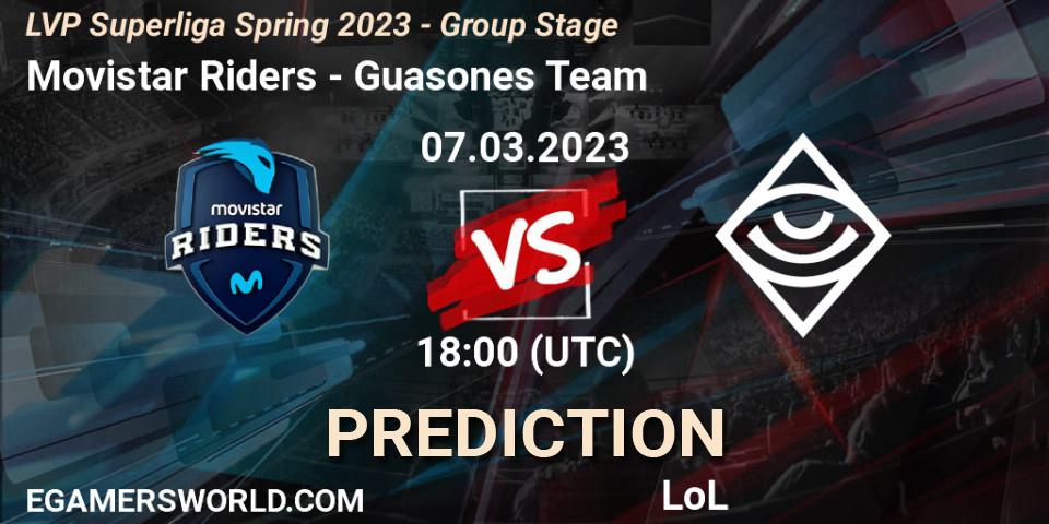 Prognoza Movistar Riders - Guasones Team. 07.03.2023 at 17:00, LoL, LVP Superliga Spring 2023 - Group Stage