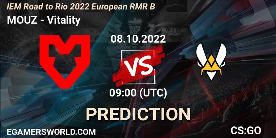 Prognoza MOUZ - Vitality. 08.10.2022 at 09:00, Counter-Strike (CS2), IEM Road to Rio 2022 European RMR B