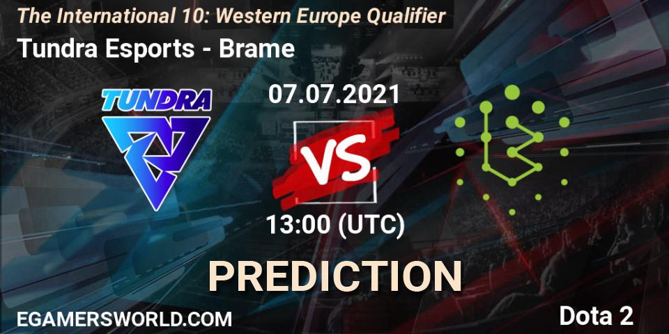 Prognoza Tundra Esports - Brame. 07.07.2021 at 16:10, Dota 2, The International 10: Western Europe Qualifier