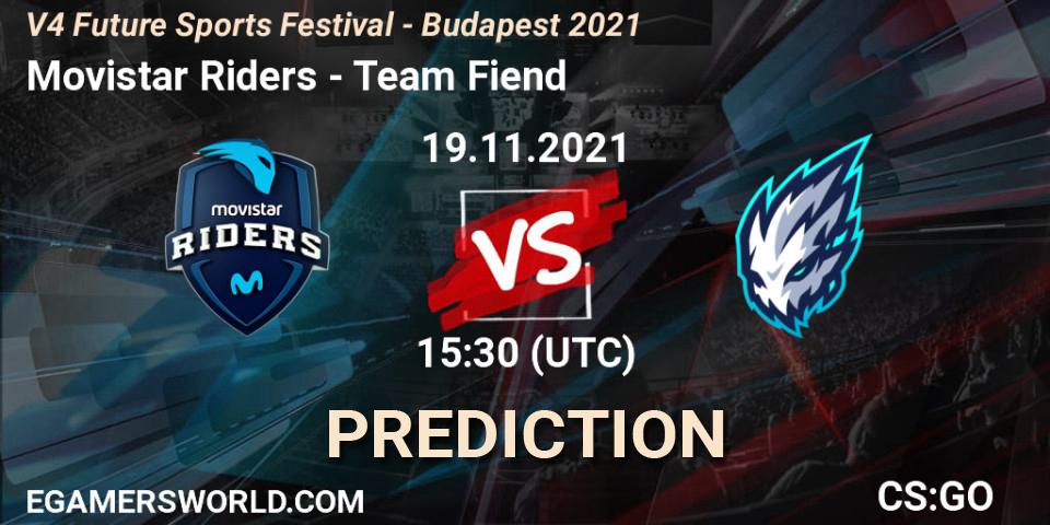 Prognoza Movistar Riders - Team Fiend. 19.11.2021 at 15:40, Counter-Strike (CS2), V4 Future Sports Festival - Budapest 2021