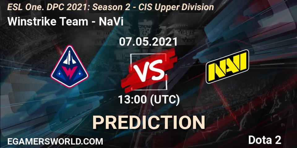 Prognoza Winstrike Team - NaVi. 07.05.2021 at 13:47, Dota 2, ESL One. DPC 2021: Season 2 - CIS Upper Division
