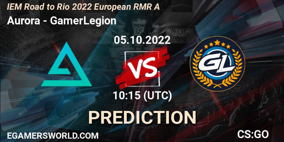 Prognoza Aurora - GamerLegion. 05.10.2022 at 10:30, Counter-Strike (CS2), IEM Road to Rio 2022 European RMR A
