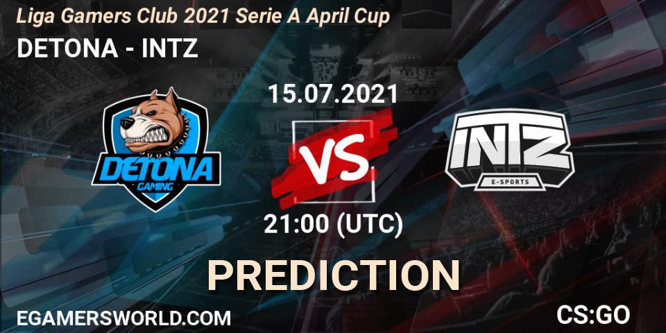 Prognoza DETONA - INTZ. 15.07.2021 at 21:00, Counter-Strike (CS2), Liga Gamers Club 2021 Serie A April Cup