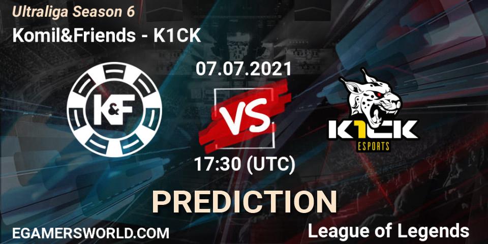 Prognoza Komil&Friends - K1CK. 15.06.2021 at 17:30, LoL, Ultraliga Season 6