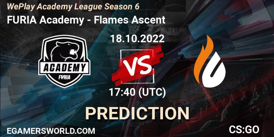 Prognoza FURIA Academy - Flames Ascent. 18.10.2022 at 17:55, Counter-Strike (CS2), WePlay Academy League Season 6