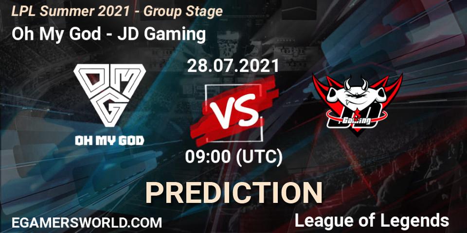 Prognoza Oh My God - JD Gaming. 28.07.21, LoL, LPL Summer 2021 - Group Stage
