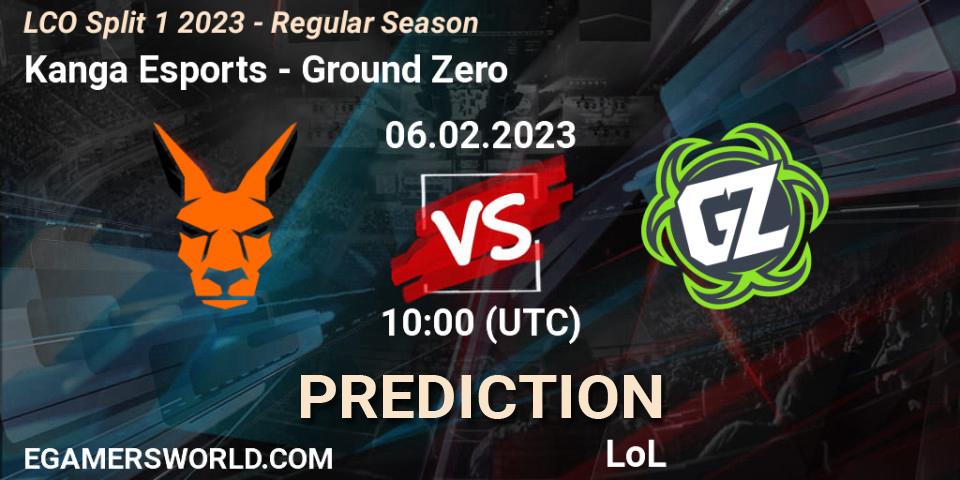 Prognoza Kanga Esports - Ground Zero. 06.02.23, LoL, LCO Split 1 2023 - Regular Season