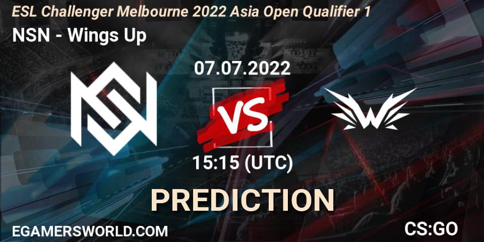 Prognoza NSN - Wings Up. 07.07.2022 at 15:15, Counter-Strike (CS2), ESL Challenger Melbourne 2022 Asia Open Qualifier 1