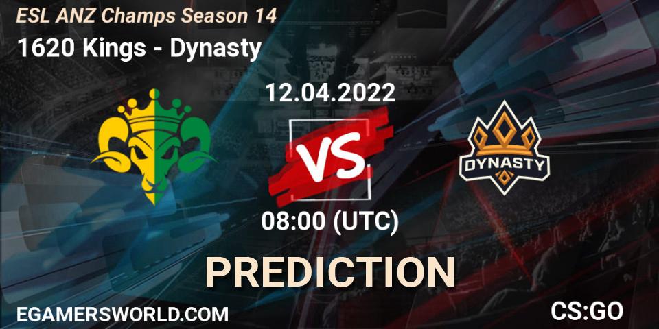Prognoza 1620 Kings - Dynasty. 12.04.2022 at 08:00, Counter-Strike (CS2), ESL ANZ Champs Season 14