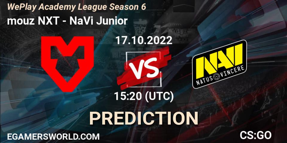 Prognoza mouz NXT - NaVi Junior. 17.10.2022 at 15:00, Counter-Strike (CS2), WePlay Academy League Season 6