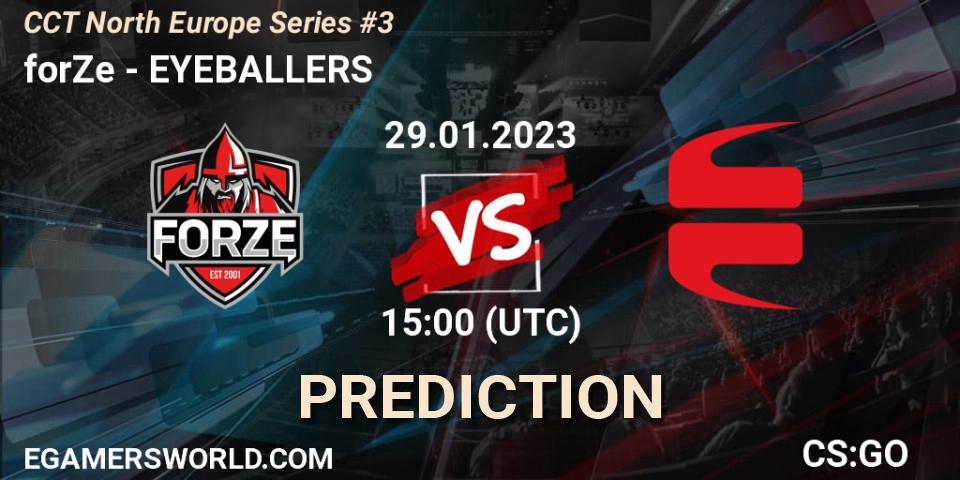 Prognoza forZe - EYEBALLERS. 29.01.2023 at 15:00, Counter-Strike (CS2), CCT North Europe Series #3