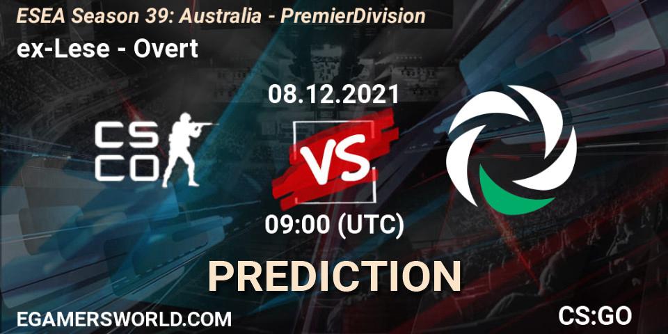 Prognoza ex-Lese - Overt. 08.12.2021 at 09:00, Counter-Strike (CS2), ESEA Season 39: Australia - Premier Division