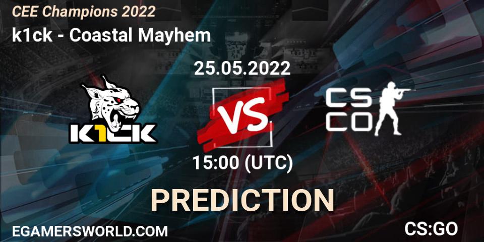 Prognoza k1ck - Coastal Mayhem. 25.05.22, CS2 (CS:GO), CEE Champions 2022