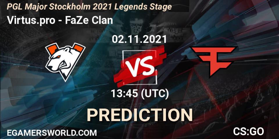 Prognoza Virtus.pro - FaZe Clan. 02.11.21, CS2 (CS:GO), PGL Major Stockholm 2021 Legends Stage