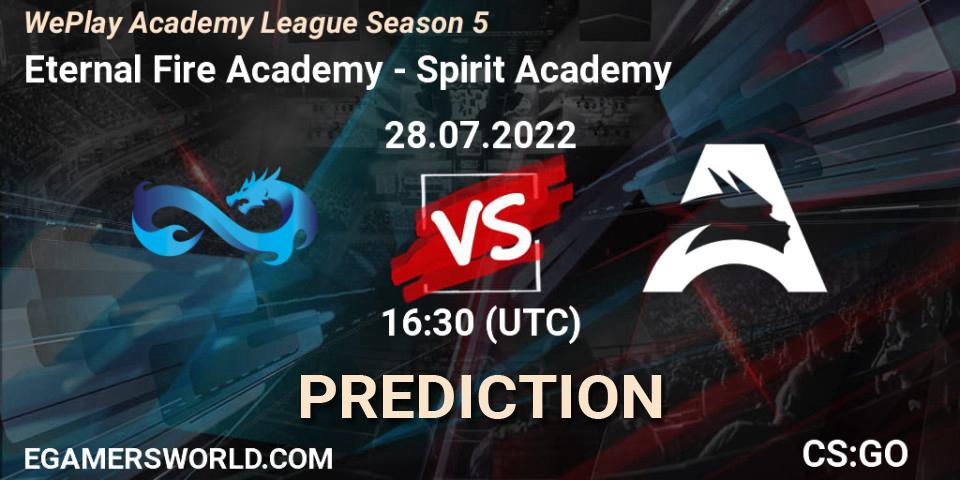Prognoza Eternal Fire Academy - Spirit Academy. 28.07.22, CS2 (CS:GO), WePlay Academy League Season 5