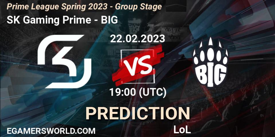 Prognoza SK Gaming Prime - BIG. 22.02.2023 at 19:00, LoL, Prime League Spring 2023 - Group Stage