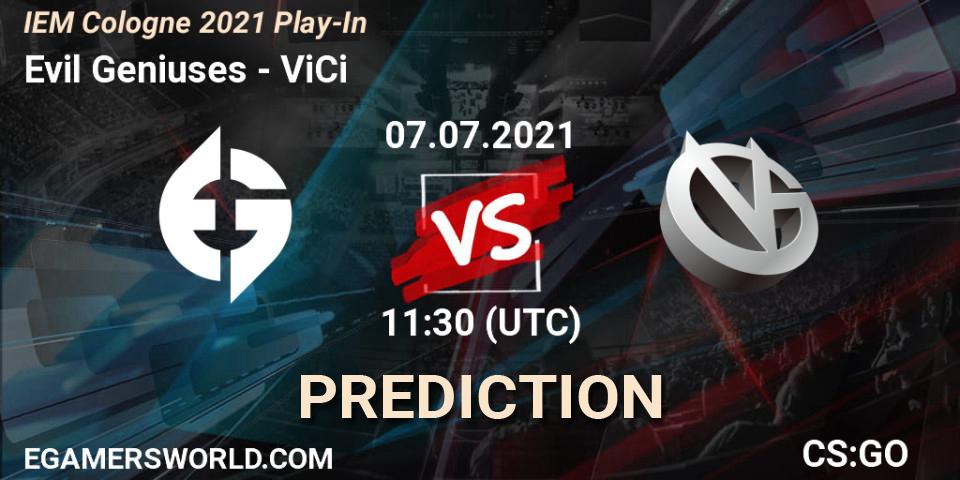 Prognoza Evil Geniuses - ViCi. 07.07.2021 at 11:30, Counter-Strike (CS2), IEM Cologne 2021 Play-In