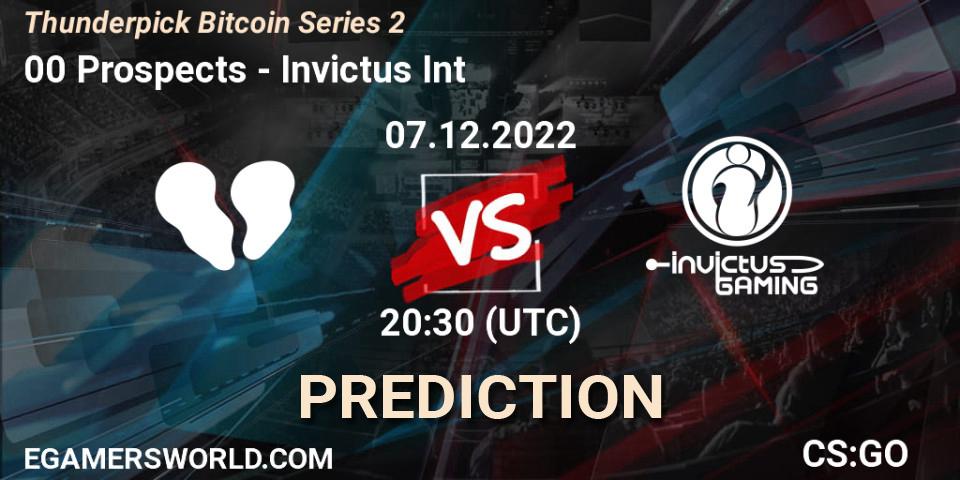 Prognoza 00 Prospects - Invictus Int. 07.12.2022 at 20:30, Counter-Strike (CS2), Thunderpick Bitcoin Series 2