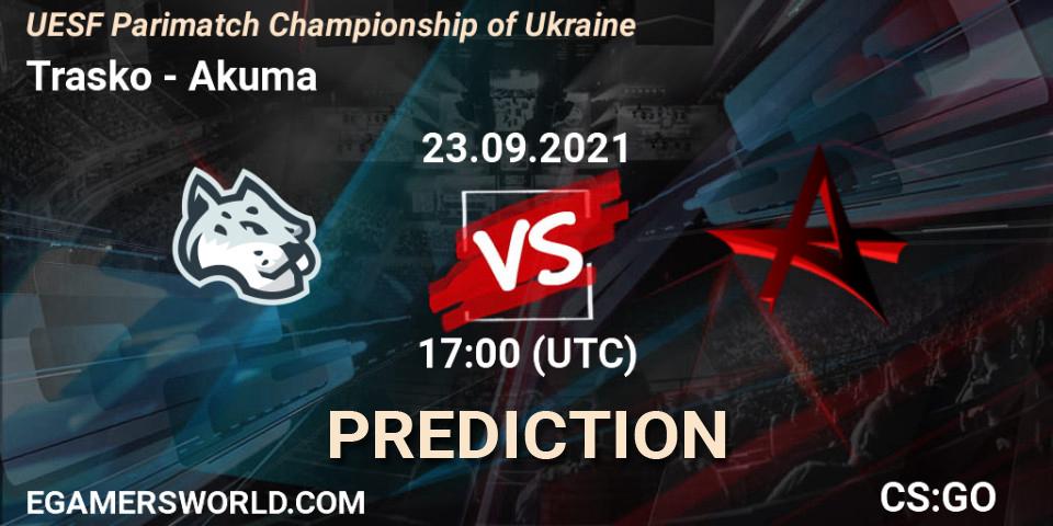 Prognoza Trasko - Akuma. 23.09.2021 at 17:40, Counter-Strike (CS2), UESF Parimatch Championship of Ukraine