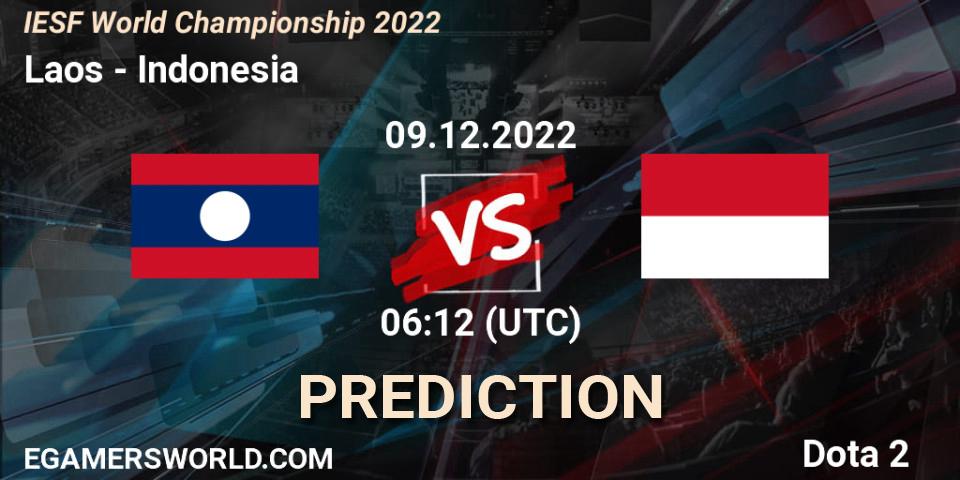 Prognoza Laos - Indonesia. 09.12.2022 at 06:12, Dota 2, IESF World Championship 2022 