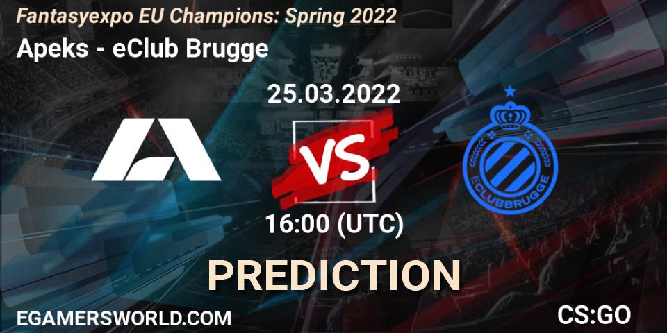 Prognoza Apeks - eClub Brugge. 25.03.2022 at 16:10, Counter-Strike (CS2), Fantasyexpo EU Champions: Spring 2022