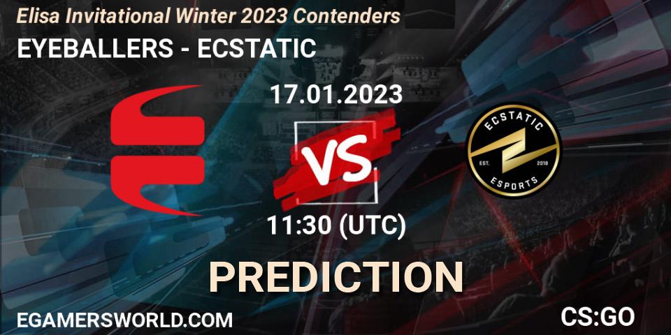 Prognoza EYEBALLERS - ECSTATIC. 17.01.2023 at 11:30, Counter-Strike (CS2), Elisa Invitational Winter 2023 Contenders