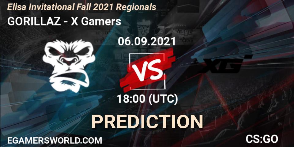 Prognoza GORILLAZ - X Gamers. 06.09.2021 at 18:40, Counter-Strike (CS2), Elisa Invitational Fall 2021 Regionals