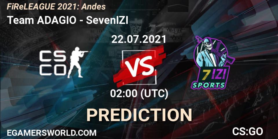 Prognoza Team ADAGIO - SevenIZI. 22.07.2021 at 03:00, Counter-Strike (CS2), FiReLEAGUE 2021: Andes