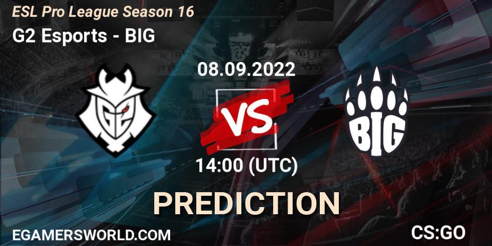 Prognoza G2 Esports - BIG. 08.09.22, CS2 (CS:GO), ESL Pro League Season 16