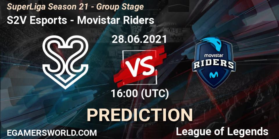 Prognoza S2V Esports - Movistar Riders. 28.06.2021 at 16:00, LoL, SuperLiga Season 21 - Group Stage 