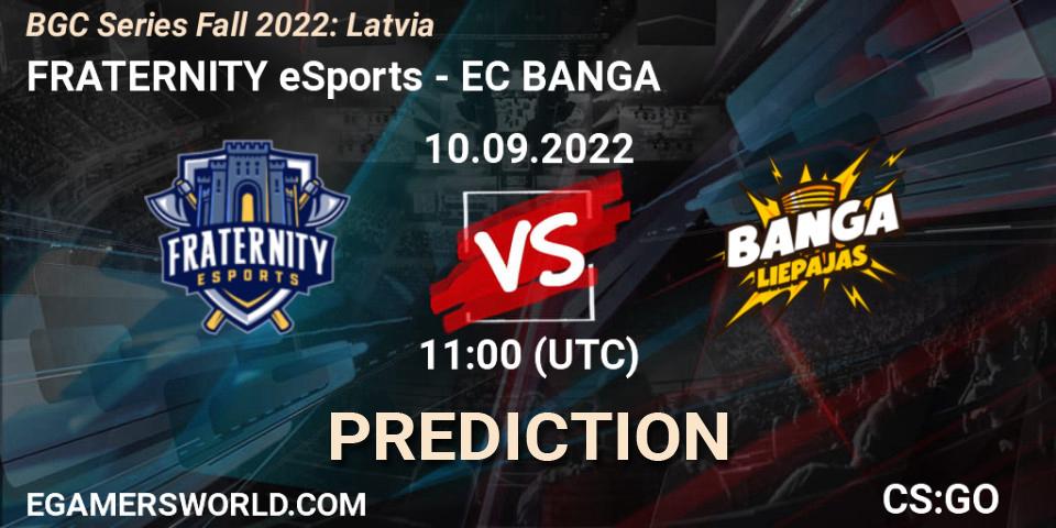 Prognoza FRATERNITY eSports - EC BANGA. 10.09.2022 at 11:00, Counter-Strike (CS2), BGC Series Fall 2022: Latvia