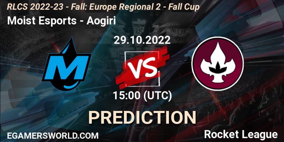Prognoza Moist Esports - Aogiri. 29.10.2022 at 15:00, Rocket League, RLCS 2022-23 - Fall: Europe Regional 2 - Fall Cup