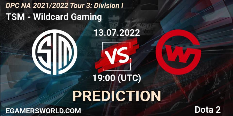 Prognoza TSM - Wildcard Gaming. 13.07.22, Dota 2, DPC NA 2021/2022 Tour 3: Division I