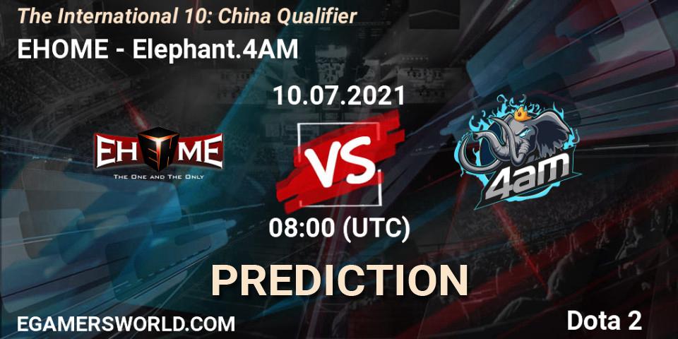 Prognoza EHOME - Elephant.4AM. 10.07.2021 at 07:31, Dota 2, The International 10: China Qualifier